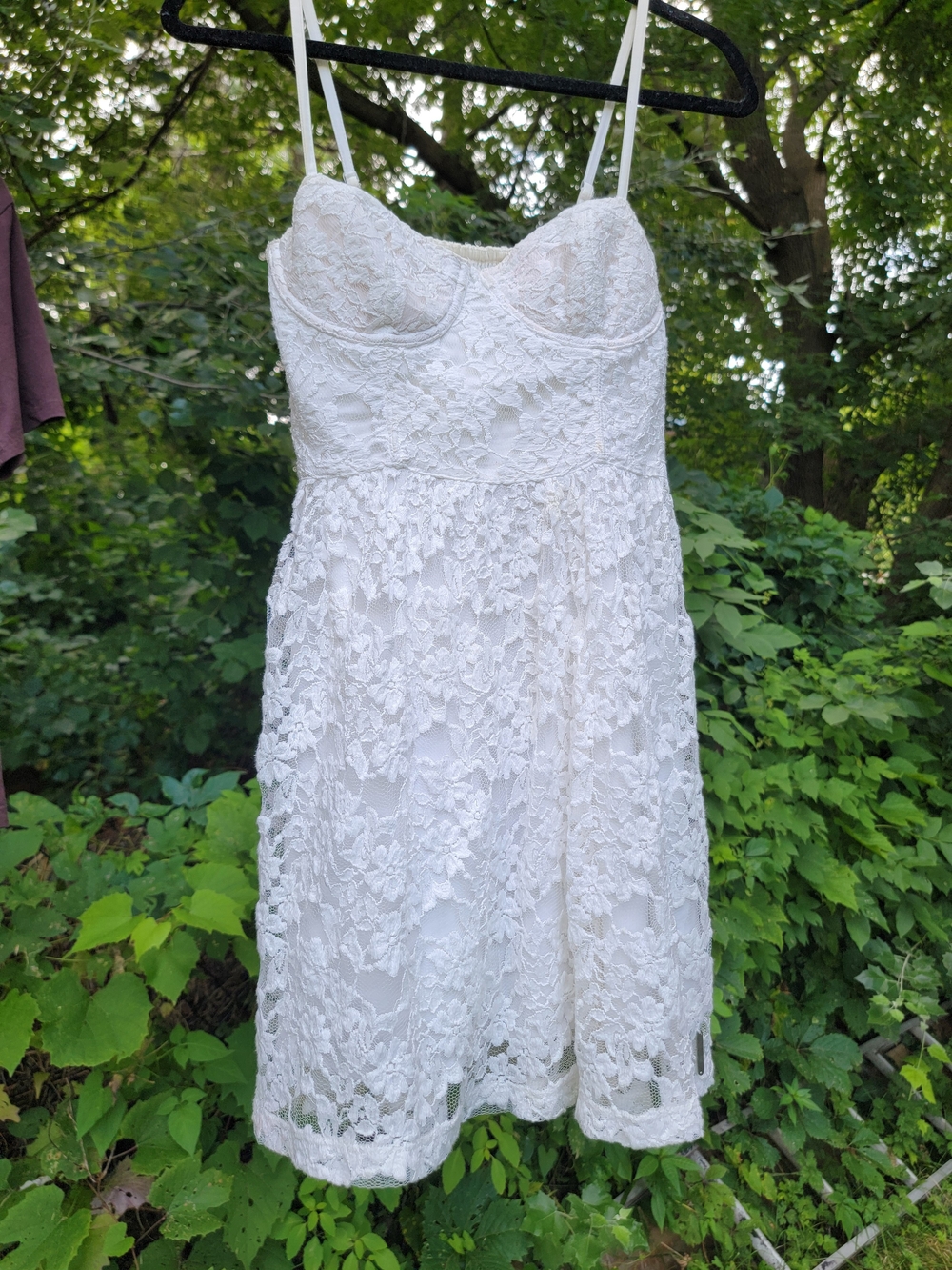 Abercrombie & Fitch White Lace Strapless Sundress